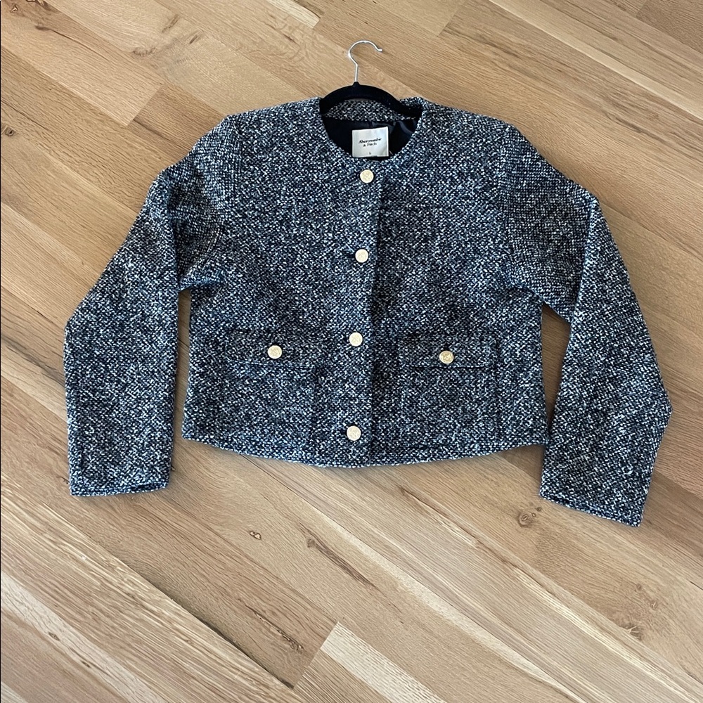 NWT - Abercrombie & Fitch tweed collarless jacket - Picture 4 of 8